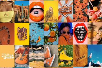 Orange Summer Collage ipad wallpaper