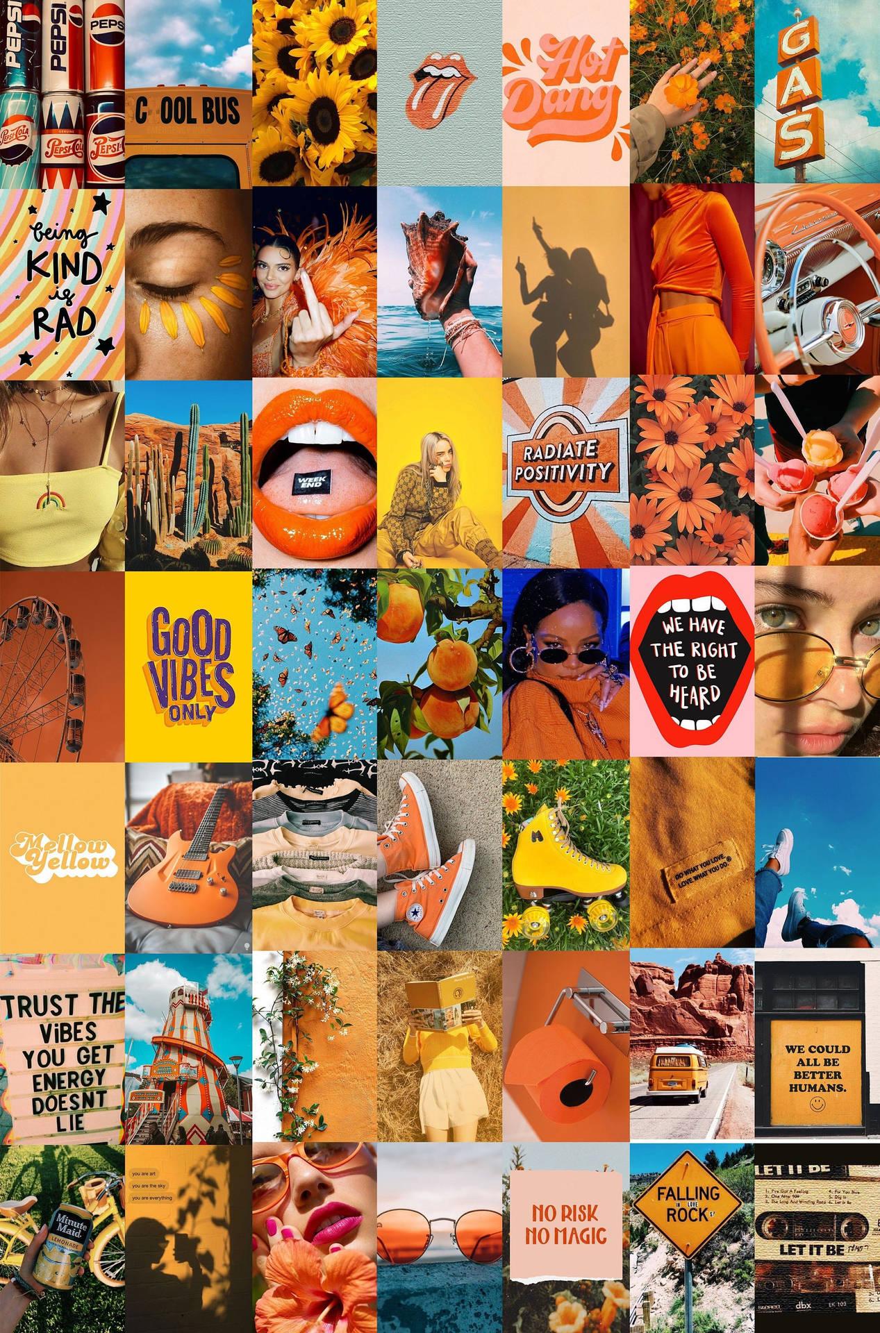 Orange Summer Collage ipad wallpaper