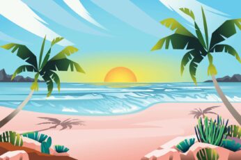 Summer Beach Sunrise Wallpaper 4k