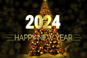 Merry Christmas And Happy New Year 2024 4k Wallpaper
