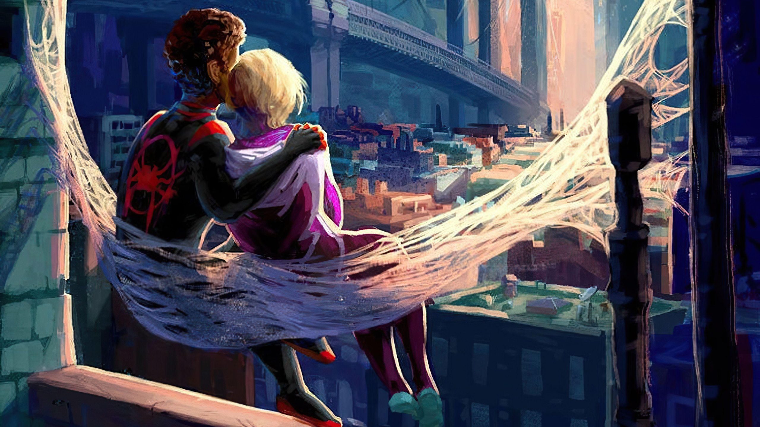 Miles Morales And Gwen Stacy Hd Wallpapers For Pc, Miles Morales And Gwen Stacy, Movies