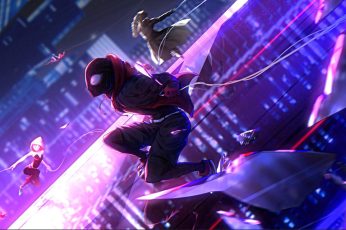 Miles Morales And Gwen Stacy Laptop Wallpaper