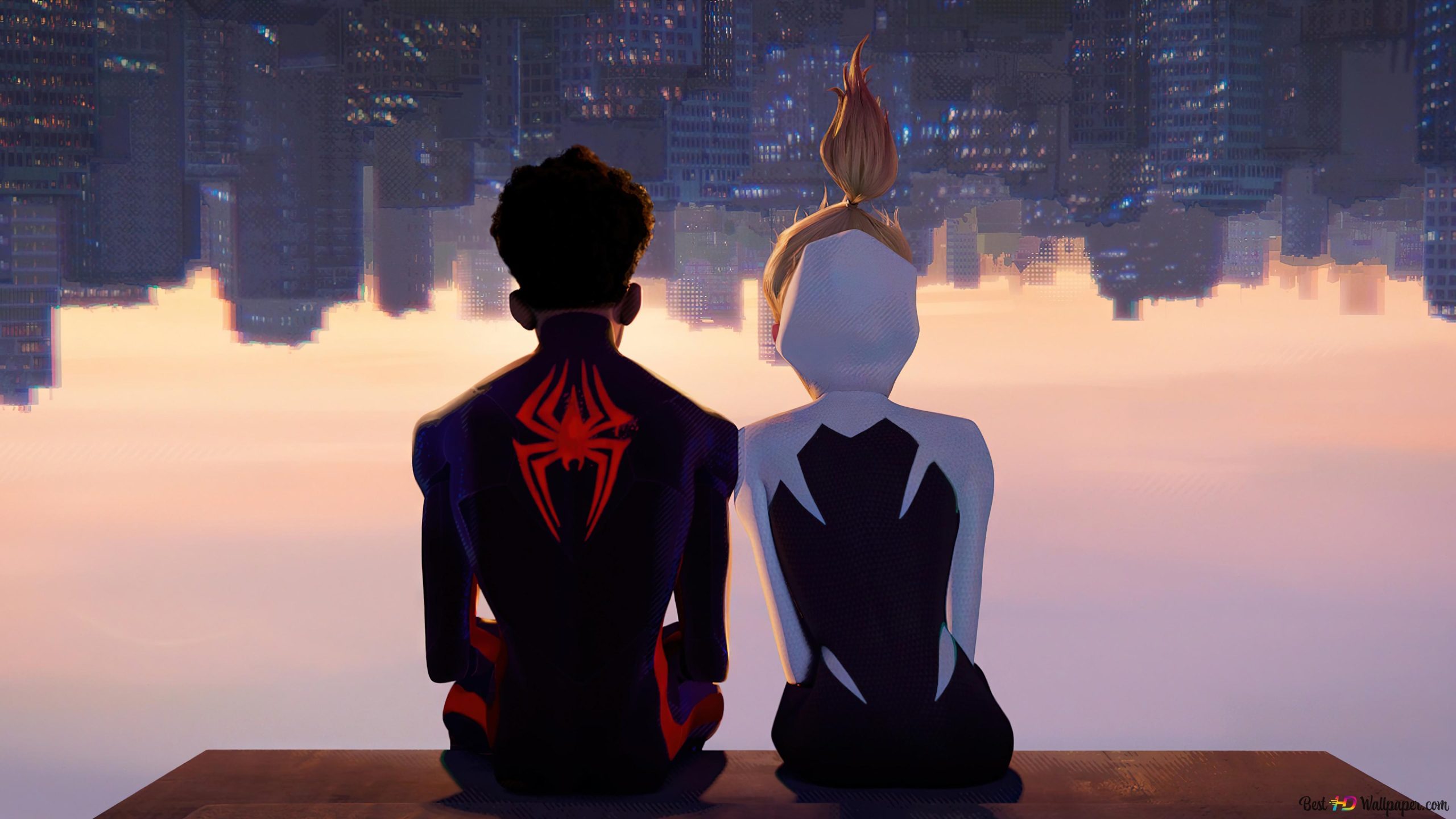 Miles Morales And Gwen Stacy Windows 11 Wallpaper 4k, Miles Morales And Gwen Stacy, Movies