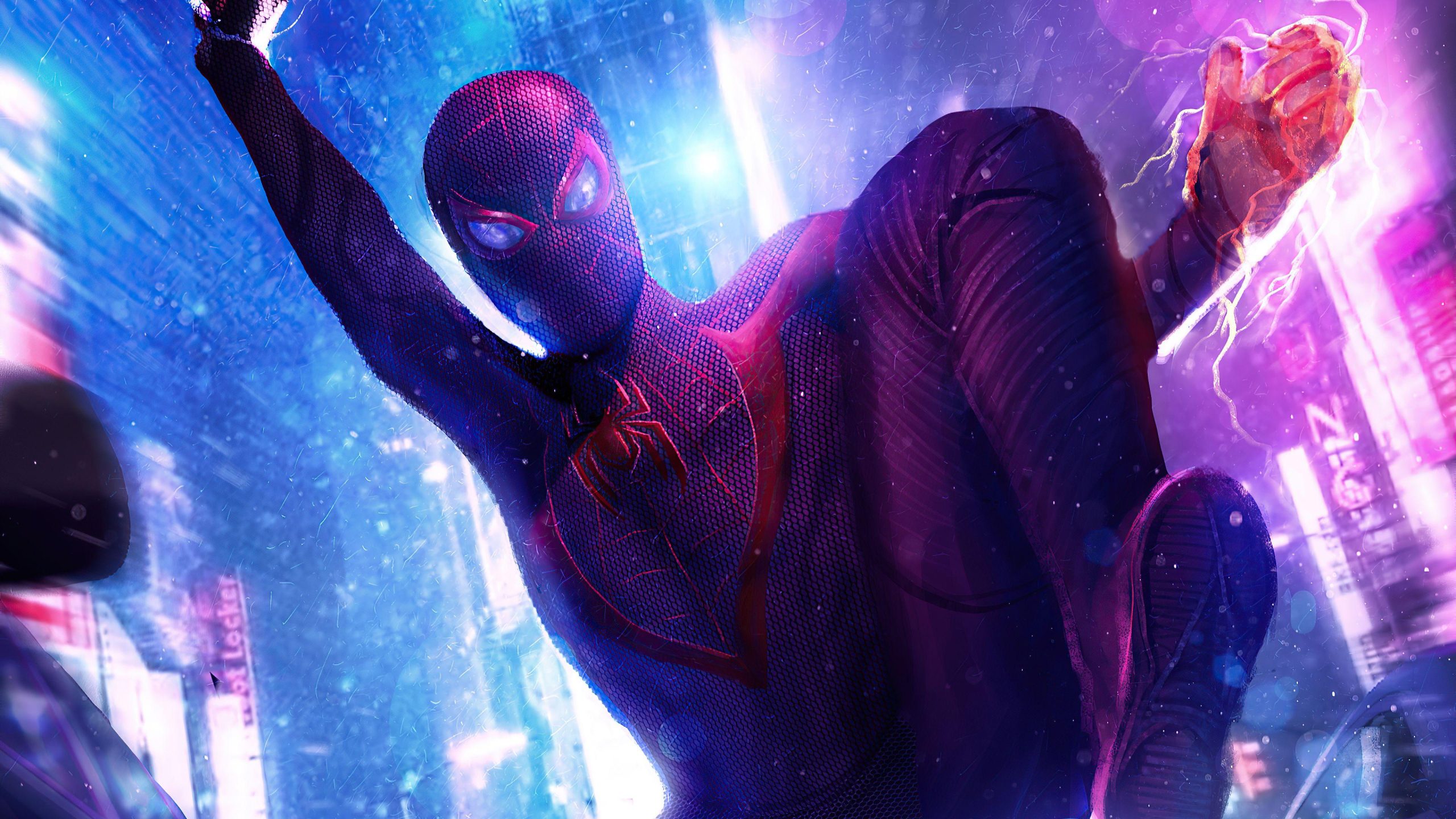 Miles Morales Neon Wallpaper For Pc