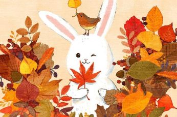 Thanksgiving Bunny wallpaper 5k