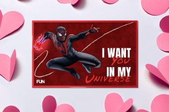 Valentines Miles Morales Desktop Wallpaper