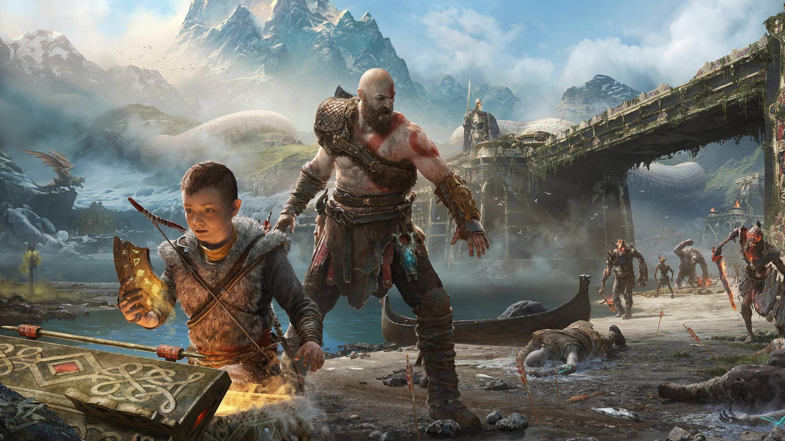 Kratos God Of War Ragnarok 4K 1080p Wallpaper