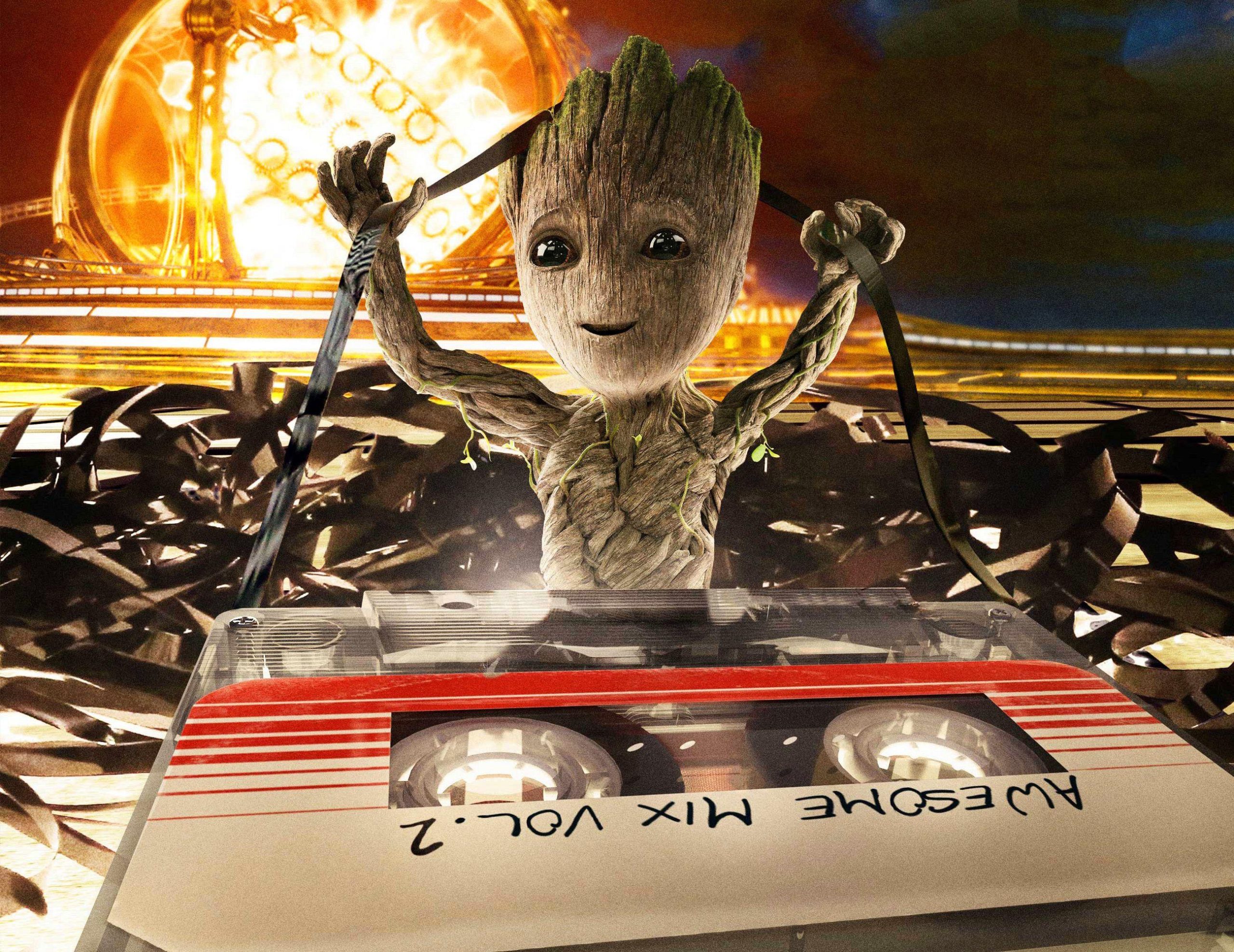 Cute Baby Groot Guardians Of The Galaxy Wallpaper
