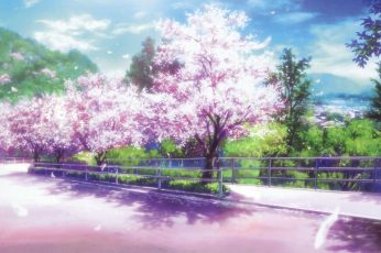 Anime Spring Season Street Pc Wallpaper
