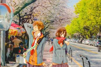 Anime Spring Season Street Wallpaper 4k Download