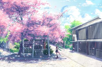 Anime Spring Season Street Wallpaper 4k Pc