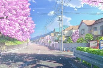 Anime Spring Season Street wallpaper 5k