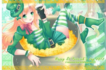 Anime St Patrick’s Day Windows 11 Wallpaper 4k