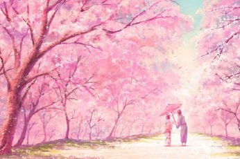Spring Season Anime Free Desktop Wallpaper